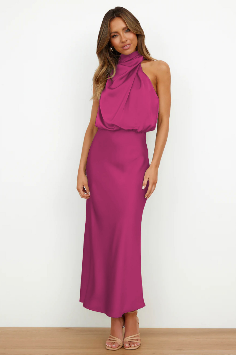 Colette | Women’s Stylish Midi Dress with Modern Neckline