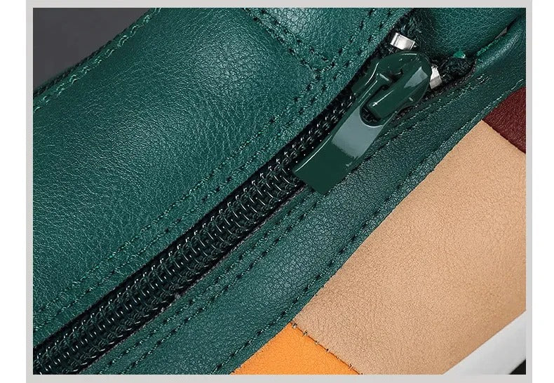 LOGAN | Men’s Casual Slip-On Sneakers With Side Zip And Panelled Design