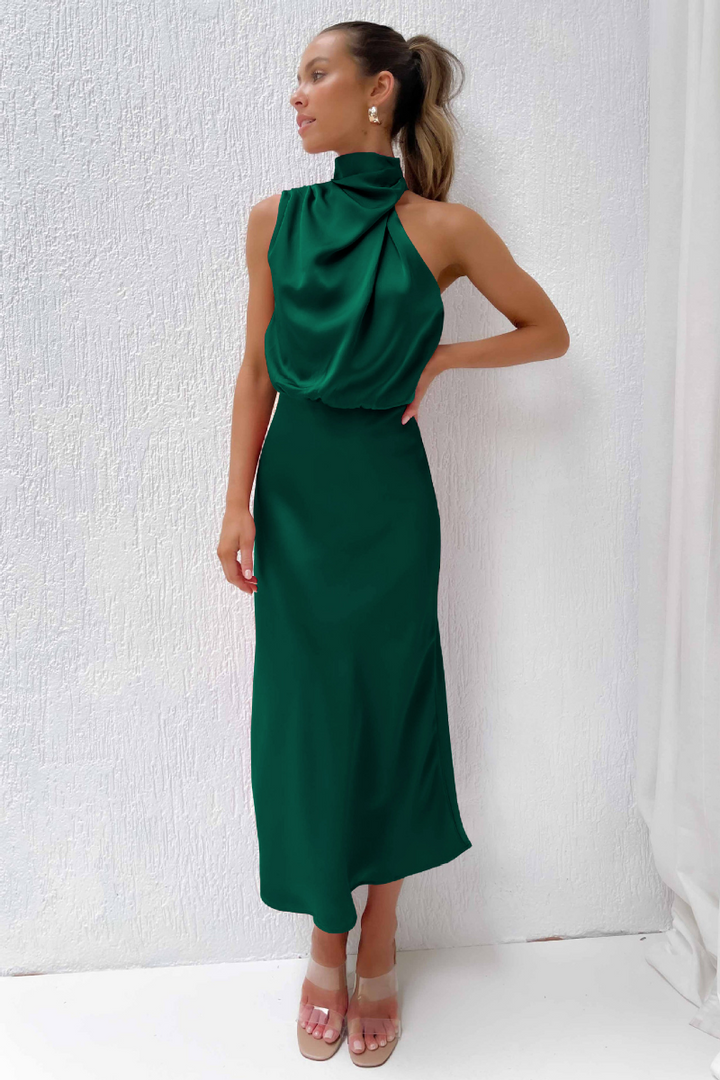 Colette | Women’s Stylish Midi Dress with Modern Neckline