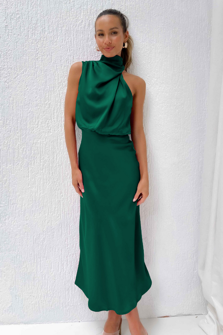 Colette | Women’s Stylish Midi Dress with Modern Neckline