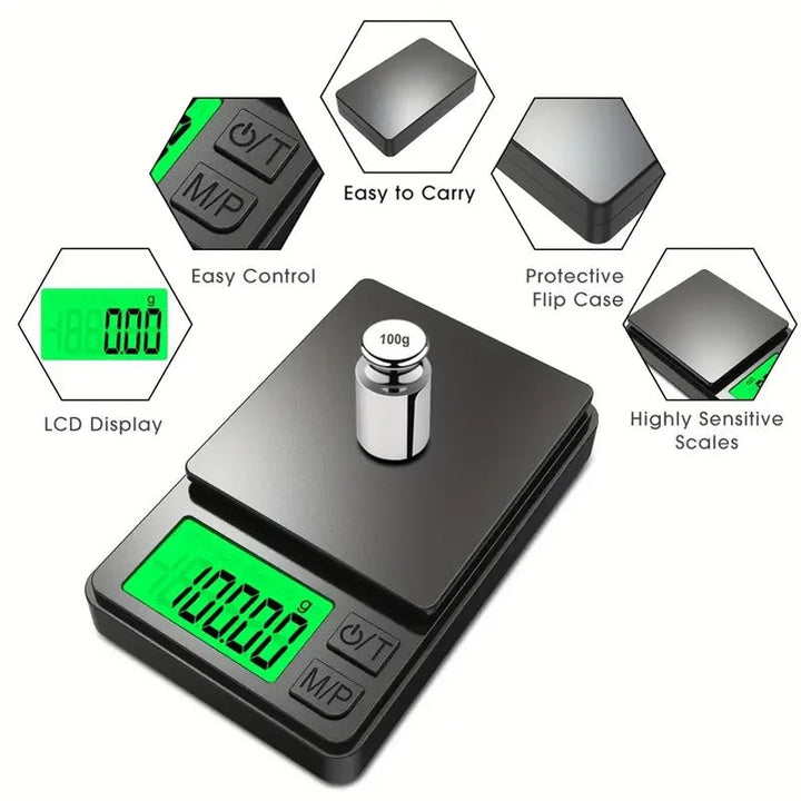 Compact digital precision scale with a backlit display - product photo 5