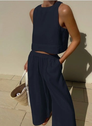 Sienna | Women’s Relaxed Fit Top and Wide-Leg Trousers Set