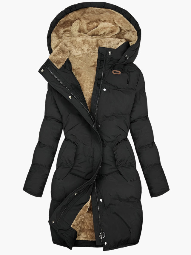 Emma | Long Quilted Hooded Winter Coat For Women