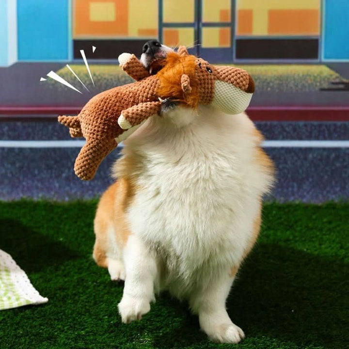 Durable denim chew toy shaped like an animal - product photo 3