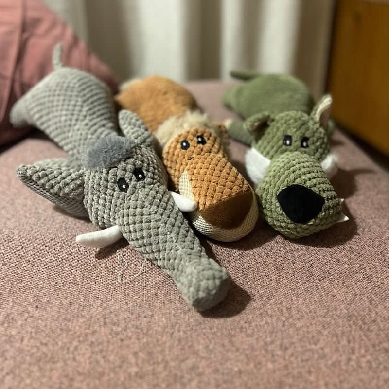 Durable denim chew toy shaped like an animal - product photo 6