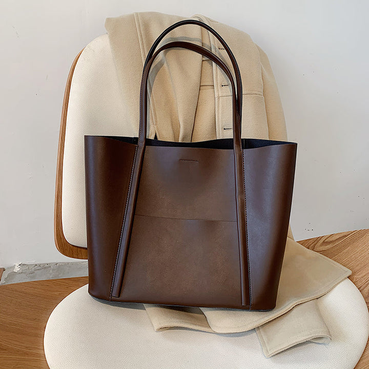 Isla | Chic Large-Capacity Leather Top Handle Tote Bag For Women