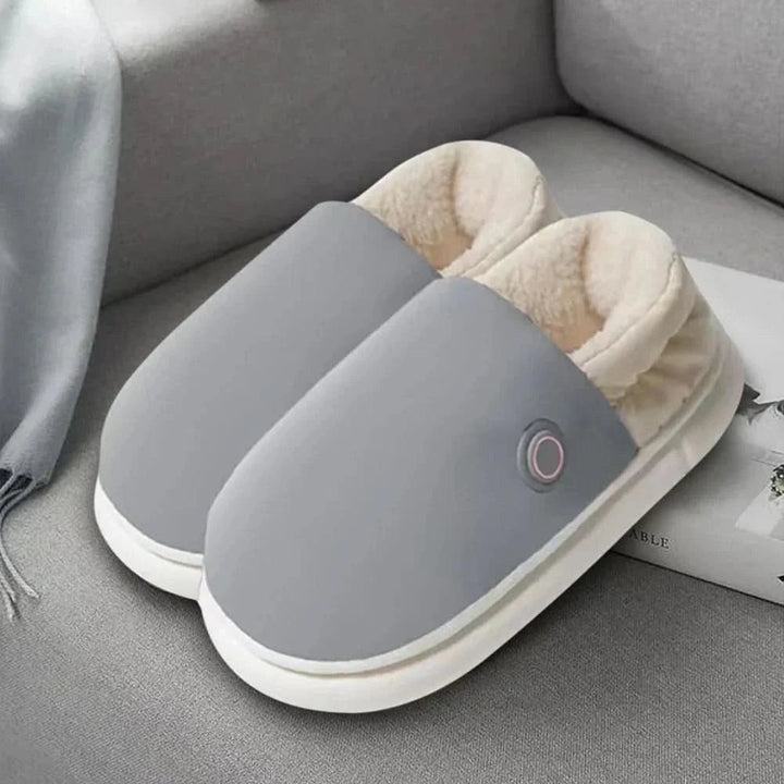 Heated indoor slippers in thick insulated fabric - product photo 2
