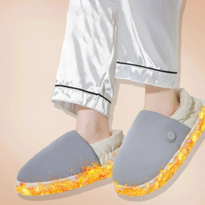Heated indoor slippers in thick insulated fabric - product photo 3