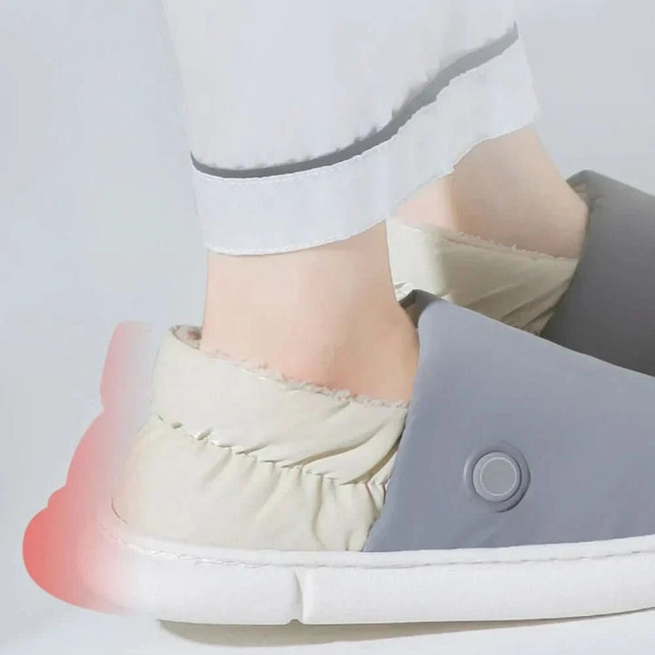 Heated indoor slippers in thick insulated fabric - product photo 5