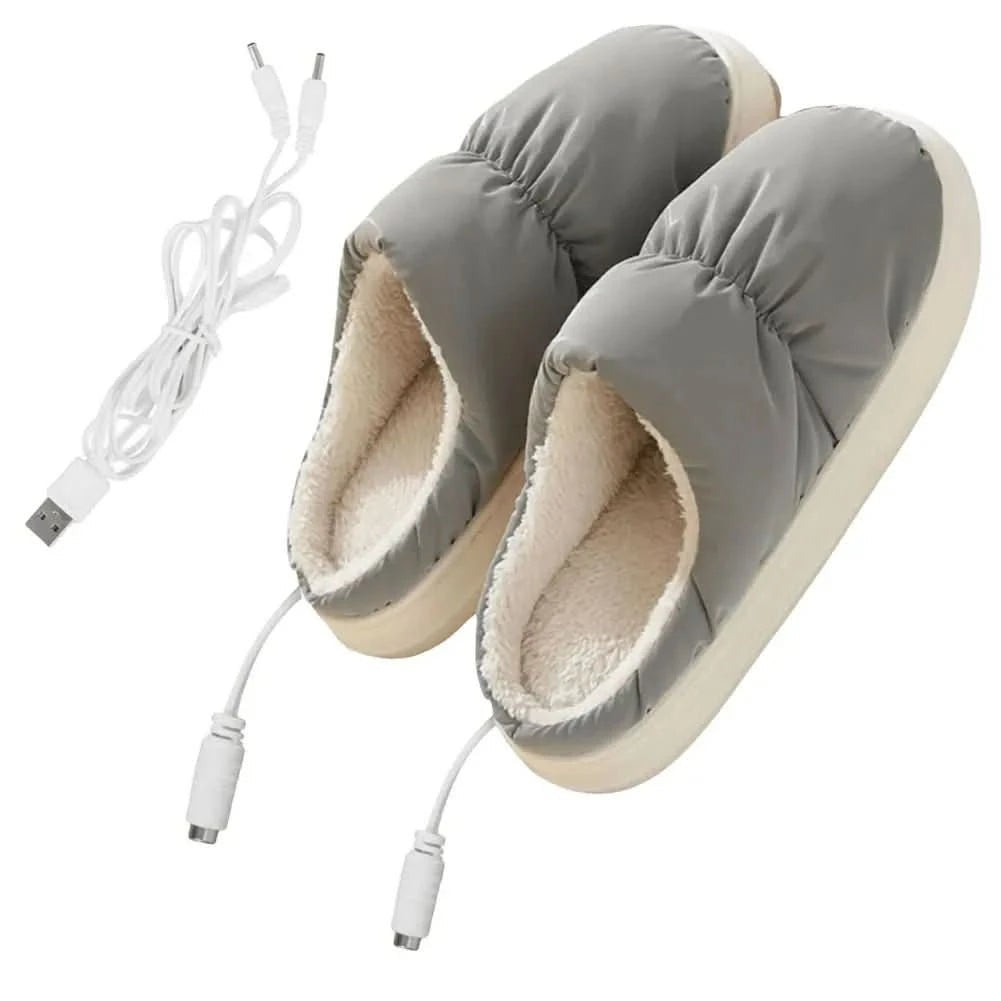 Heated indoor slippers in thick insulated fabric - product photo 7