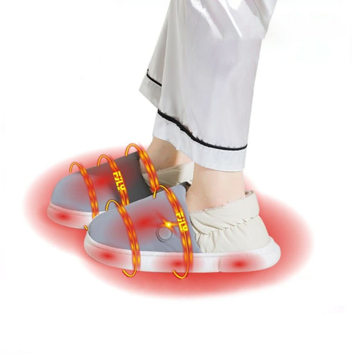 Heated indoor slippers in thick insulated fabric - product photo 8