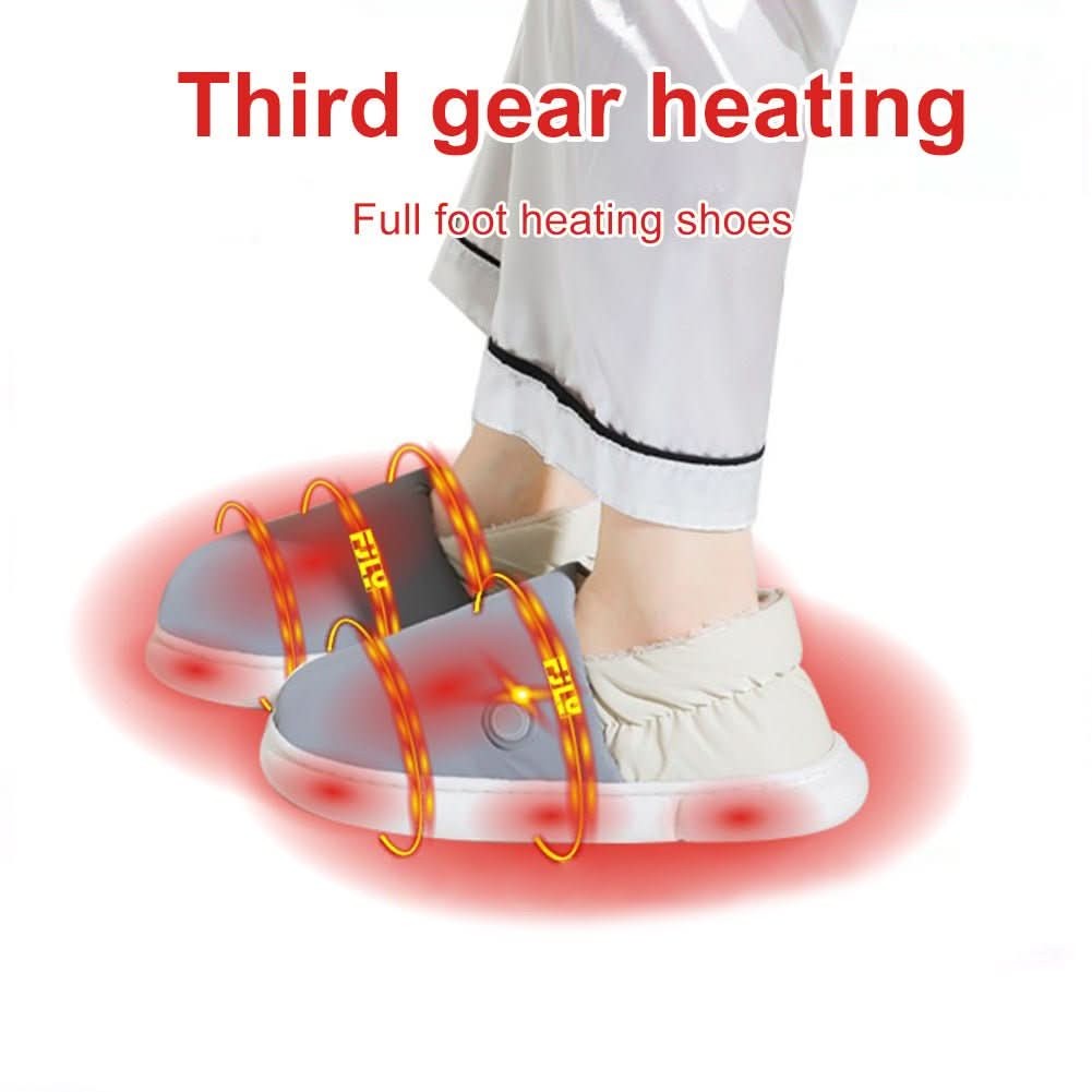 Heated indoor slippers in thick insulated fabric - product photo 9