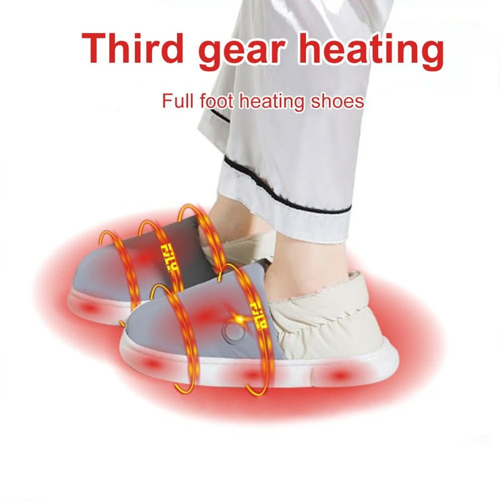 Heated indoor slippers in thick insulated fabric - product photo 9
