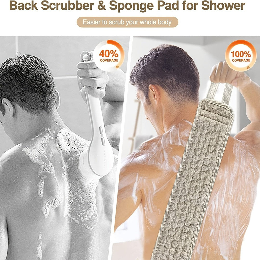 Exfoliating back scrubber with a honeycomb texture - product photo 3