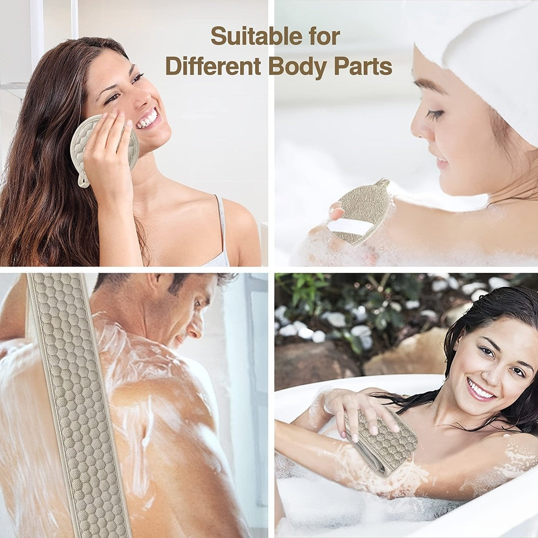 Exfoliating back scrubber with a honeycomb texture - product photo 5