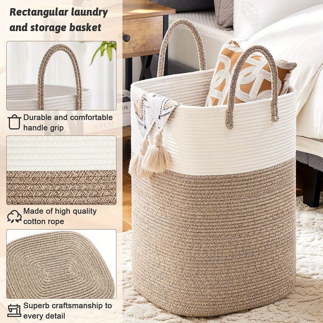 Extra-large woven laundry basket - product photo 2