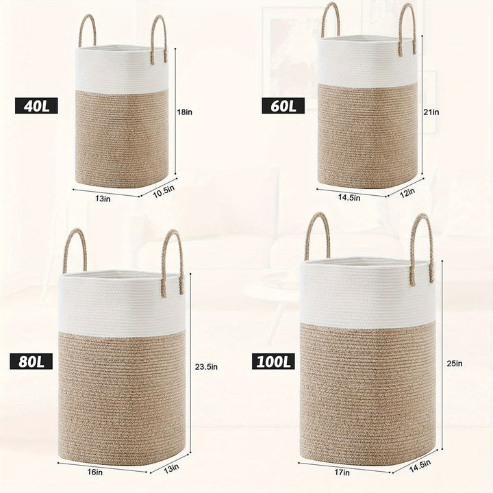 Extra-large woven laundry basket - product photo 3