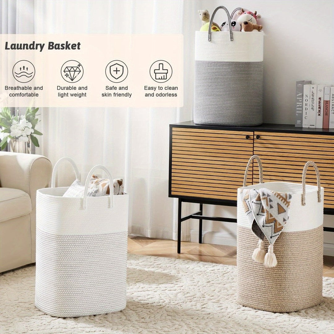 Extra-large woven laundry basket - product photo 4