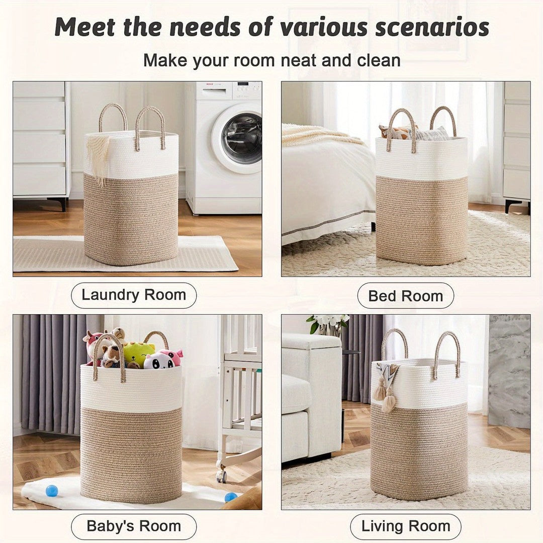Extra-large woven laundry basket - product photo 5