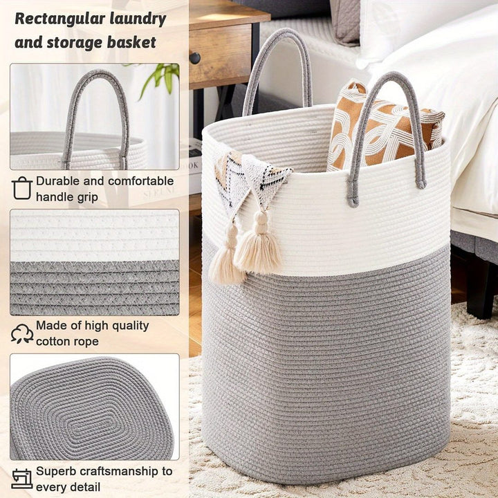 Extra-large woven laundry basket - product photo 9