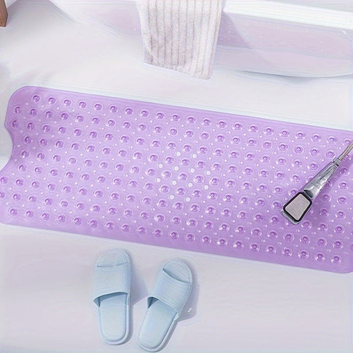 Extra long non-slip bath mat with suction cups in a tub - product photo 13
