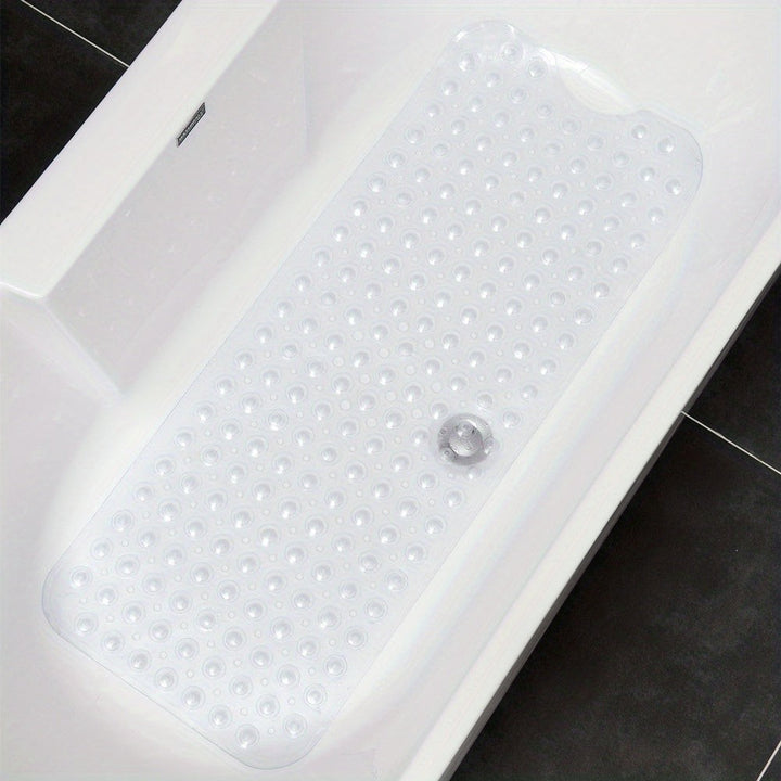 Extra long non-slip bath mat with suction cups in a tub - product photo 15