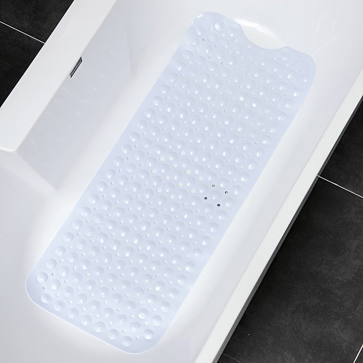 Extra long non-slip bath mat with suction cups in a tub - product photo 3