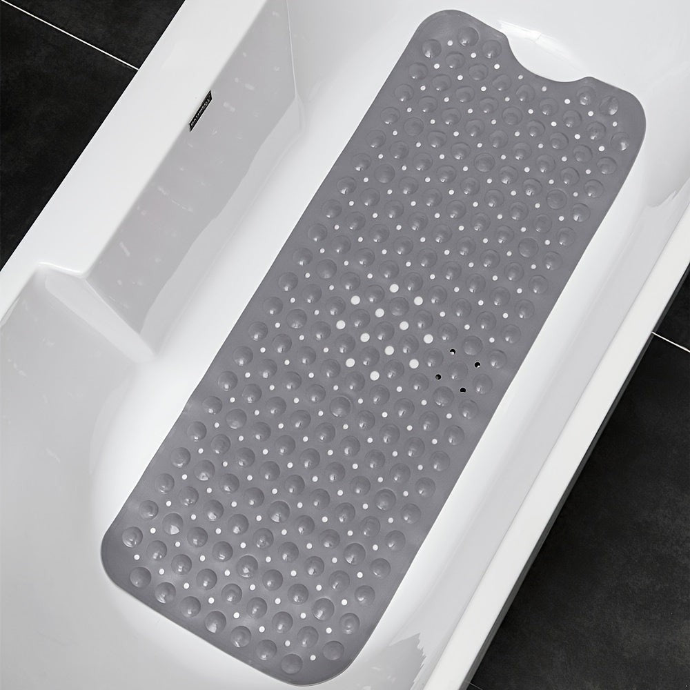 Extra long non-slip bath mat with suction cups in a tub - product photo 5
