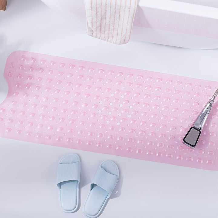 Extra long non-slip bath mat with suction cups in a tub - product photo 7