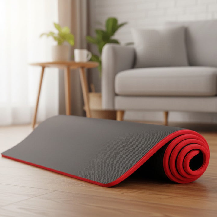 Extra thick non-slip yoga mat rolled out - product photo 1