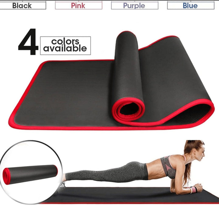 Extra thick non-slip yoga mat rolled out - product photo 5