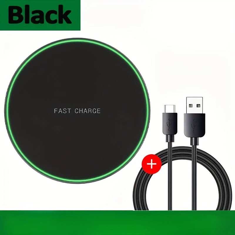 Wireless charging pad with a phone on it - product photo 2