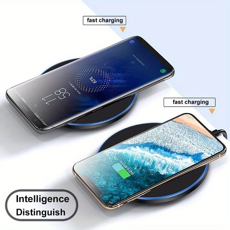 Wireless charging pad with a phone on it - product photo 4