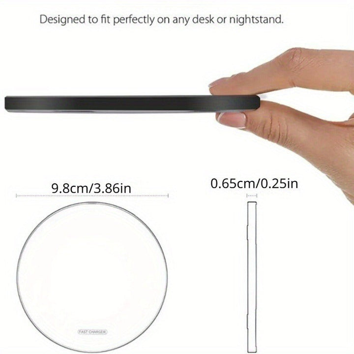Wireless charging pad with a phone on it - product photo 6