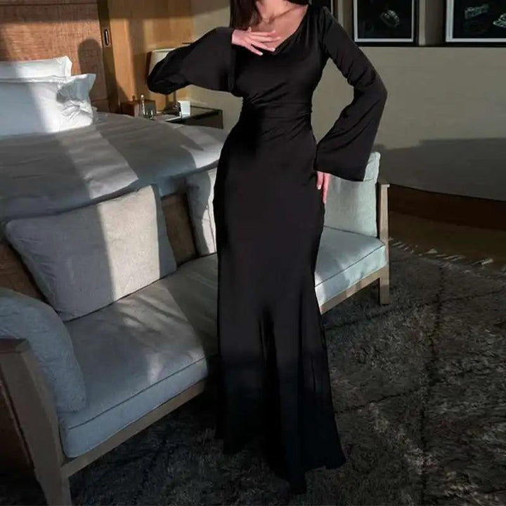 Elena | Women’s Long-Sleeve Winter Maxi Dress