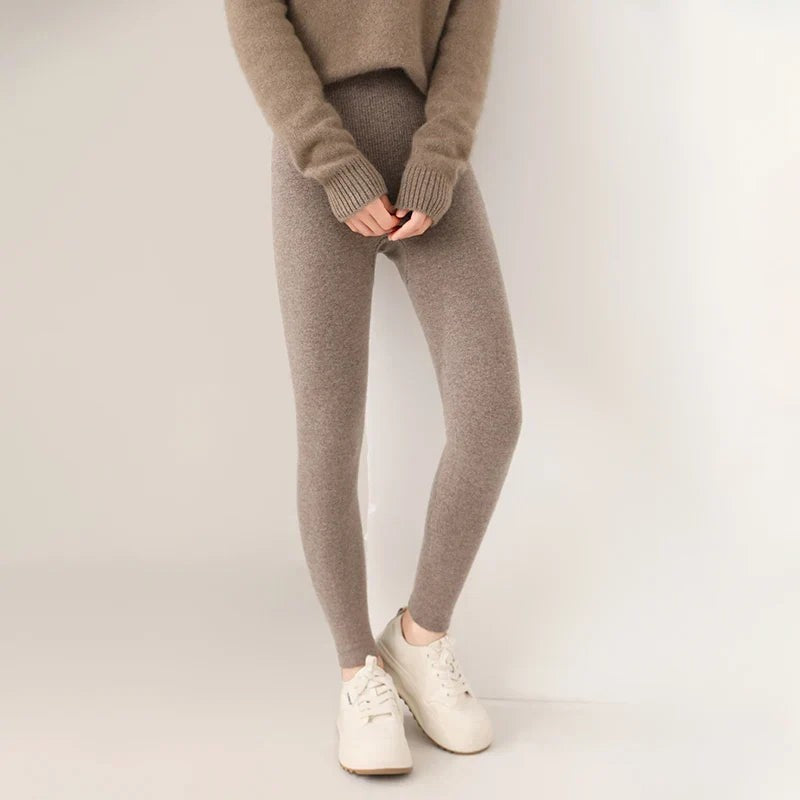 Fine-knit high-waist wool leggings - product photo 8