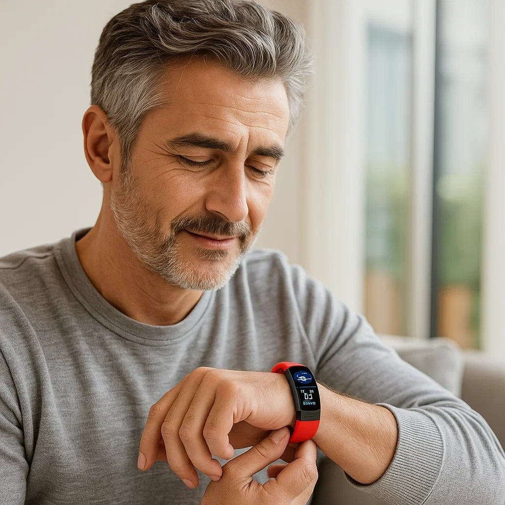 Fitness tracker smartwatch showing heart rate and activity data - product photo 2