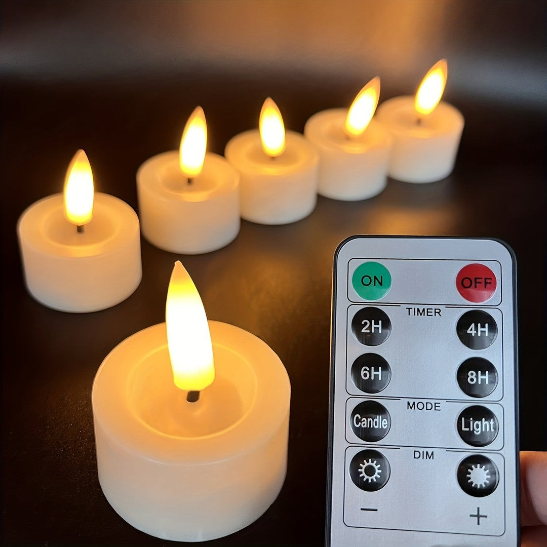Flameless LED tea lights with a flickering effect - product photo 1