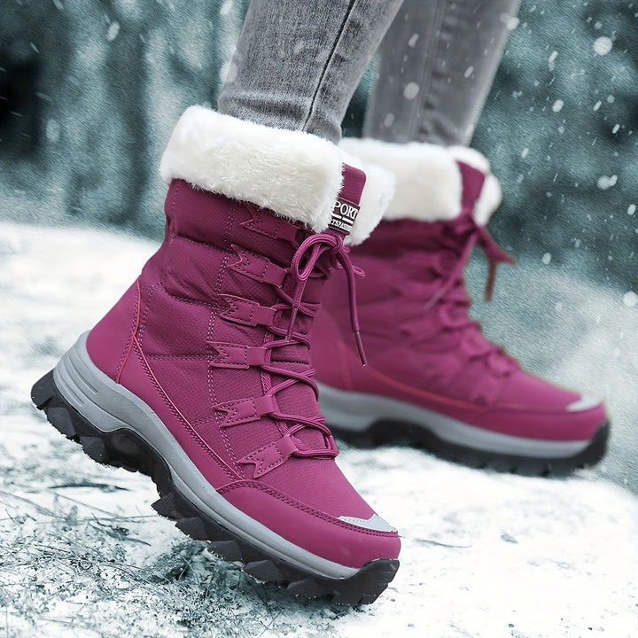 Fleece-lined women's winter boots with a grip sole - product photo 10