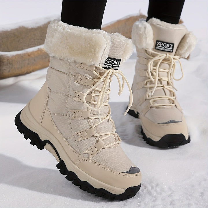 Fleece-lined women's winter boots with a grip sole - product photo 4