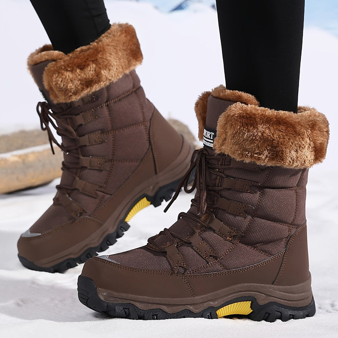 Fleece-lined women's winter boots with a grip sole - product photo 5