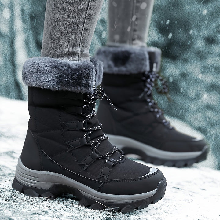 Fleece-lined women's winter boots with a grip sole - product photo 7