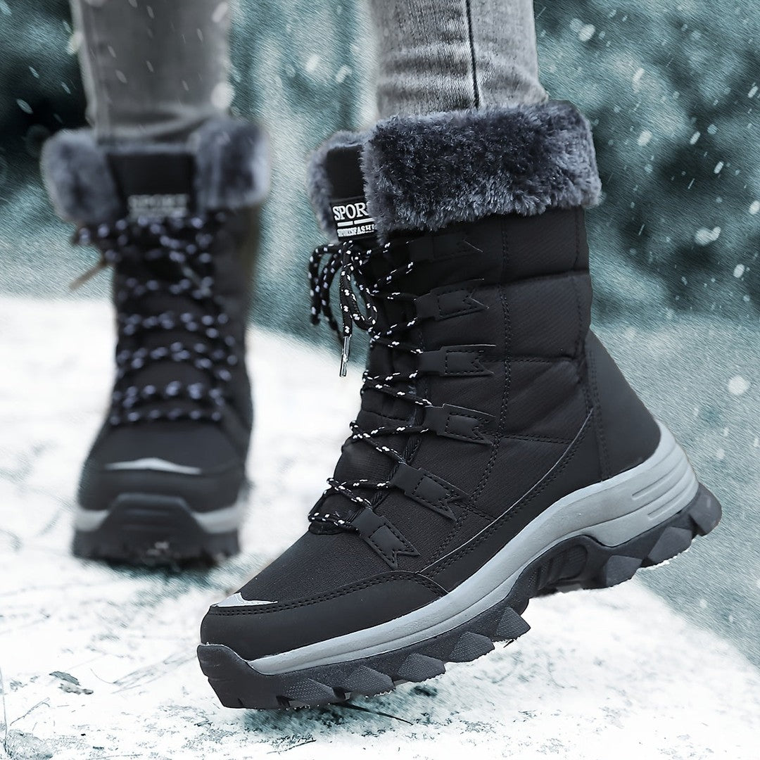 Fleece-lined women's winter boots with a grip sole - product photo 8