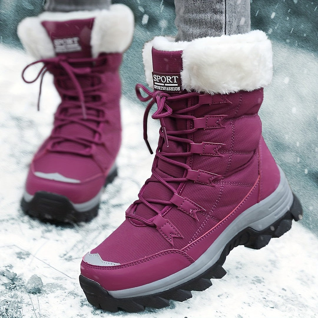 Fleece-lined women's winter boots with a grip sole - product photo 9