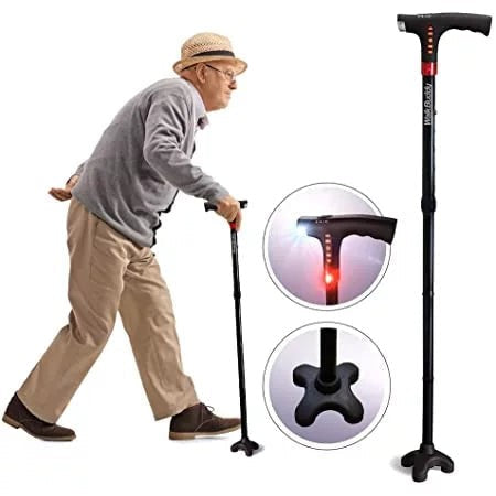 Folding walking stick with an LED light - product photo 1