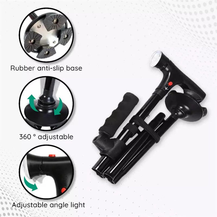 Folding walking stick with an LED light - product photo 12