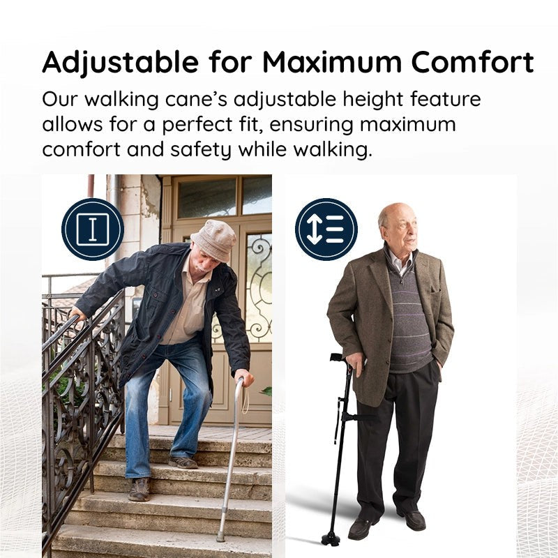 Folding walking stick with an LED light - product photo 3