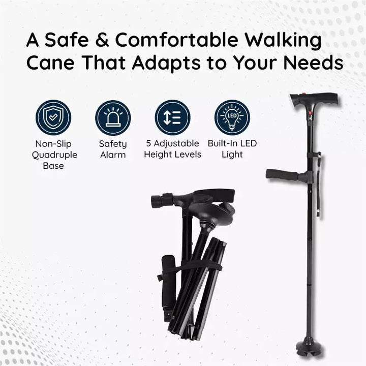 Folding walking stick with an LED light - product photo 4