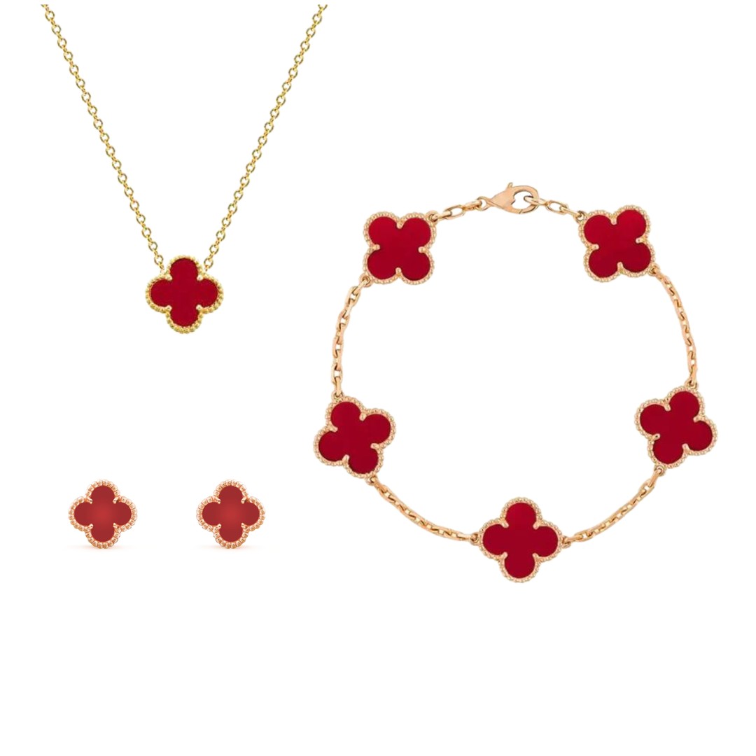 Four-leaf clover jewelry set - product photo 6