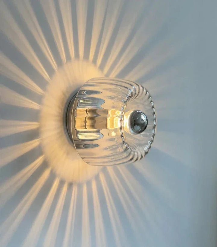 Frosted glass globe wall light on a metal base - product photo 11